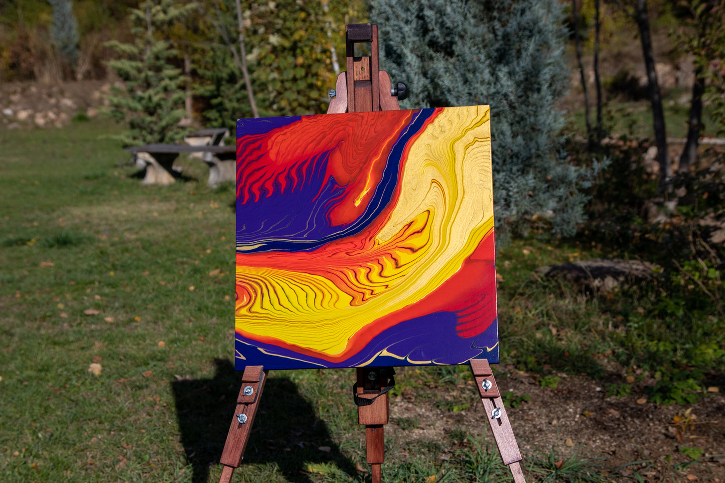 Lava flow 50x50 cm framed